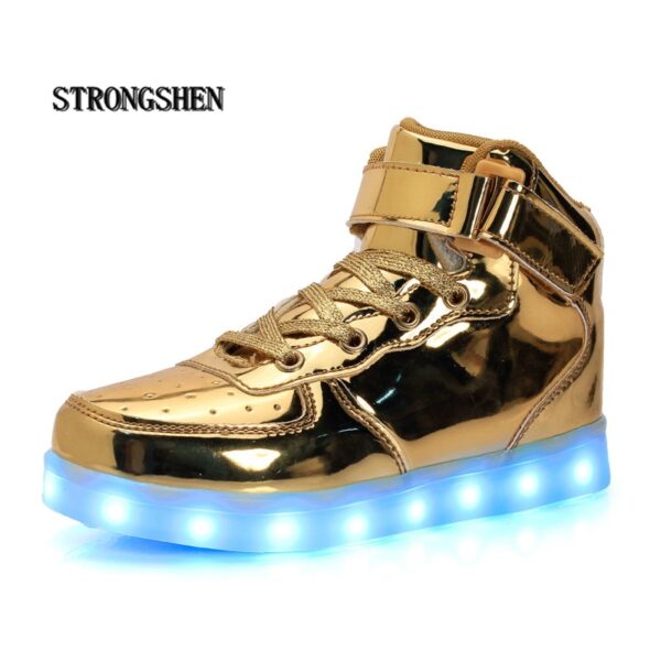 LED Kinder Schuhe – USB aufladbare Basket Schuhe mit Licht